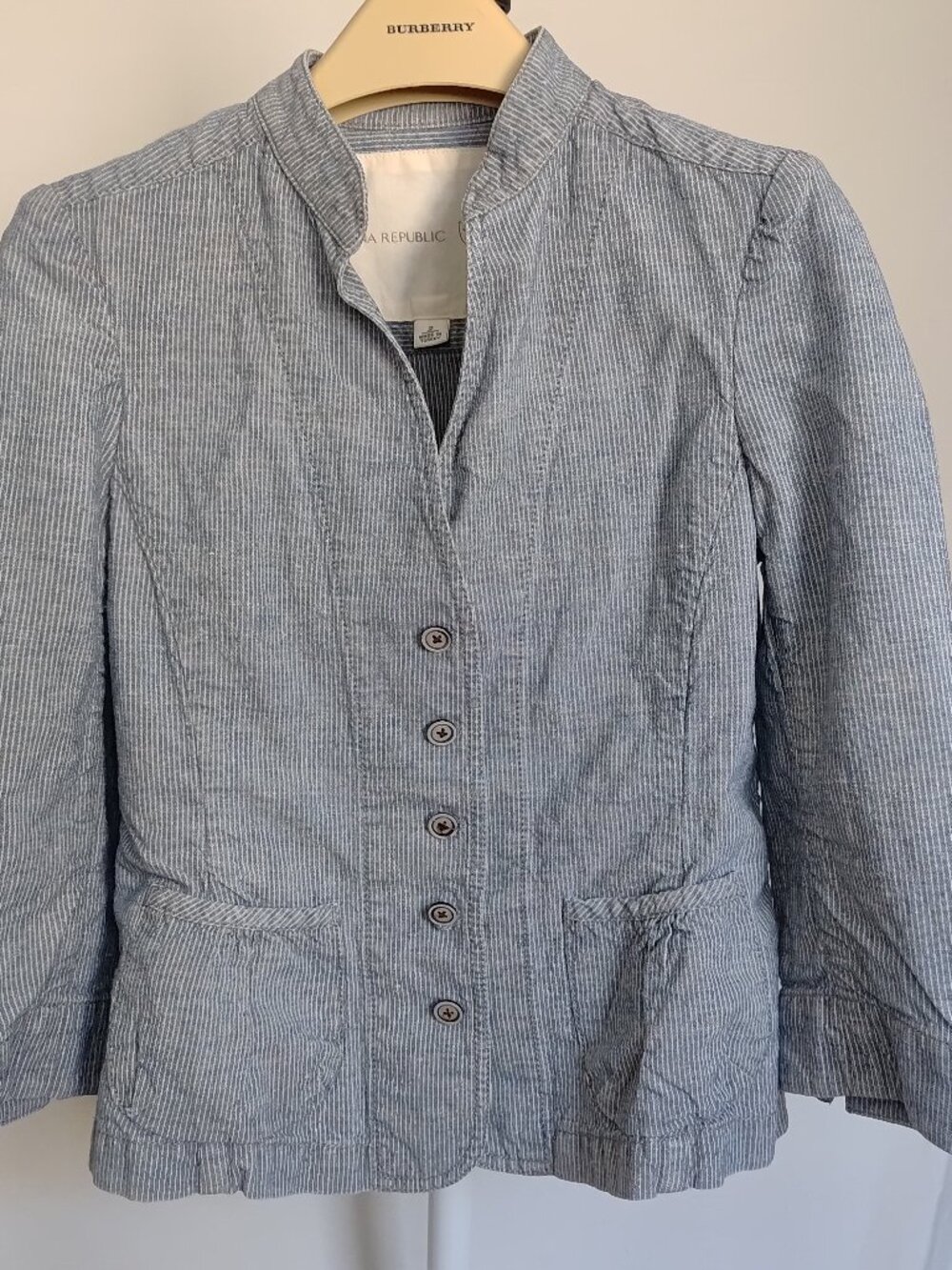 Vintage Banana Republic Size 2 Blazer Jacket Linen Cotton Blend